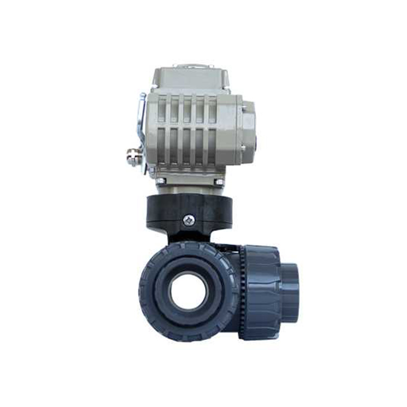 Electric three-way PVC ball valve
