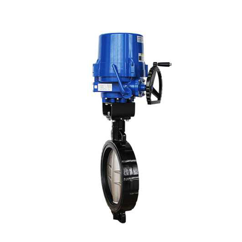  Electric wafer butterfly valve with hand wheel