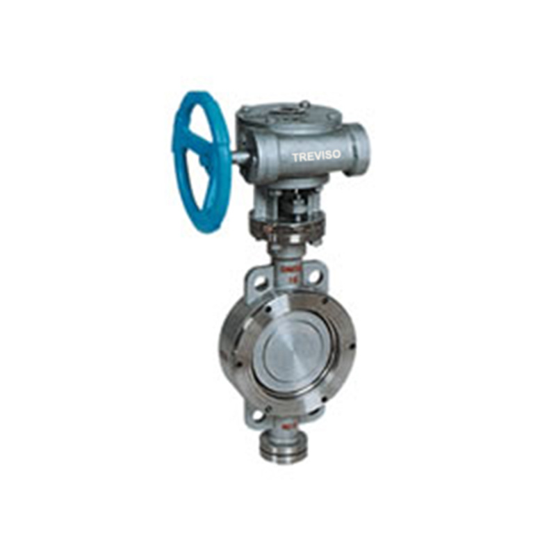 Worm gear wafer type hard seal butterfly valve