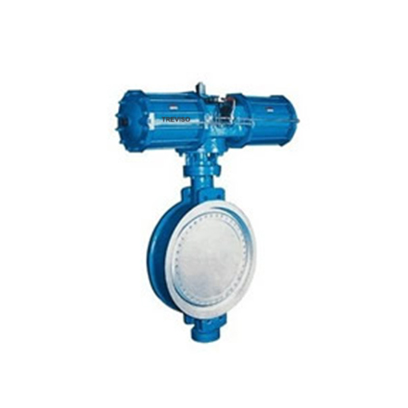Pneumatic wafer type hard seal butterfly valve