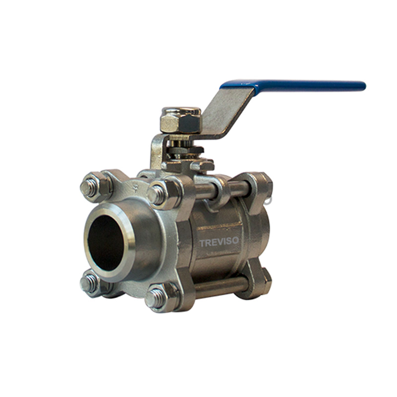High platform butt welding ball valve with handle