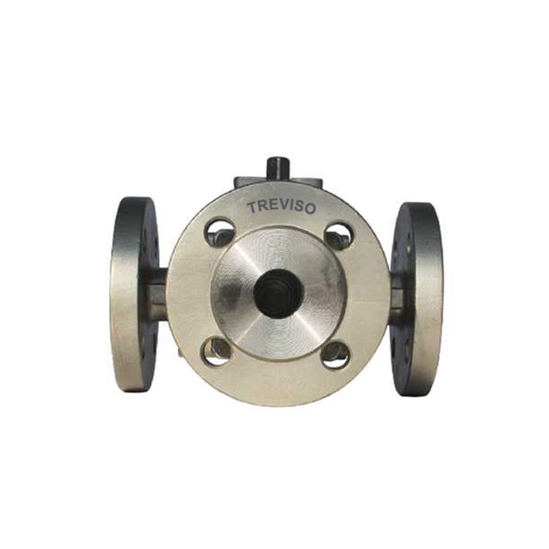 High platform three-way flange ball valve