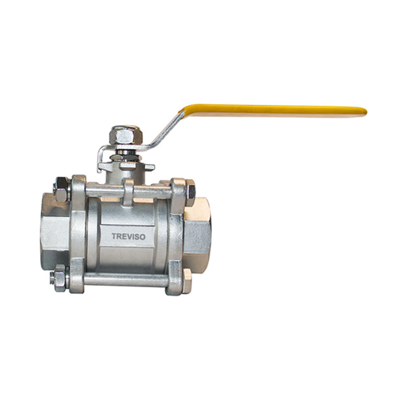 Three-piece manual threaded ball valve