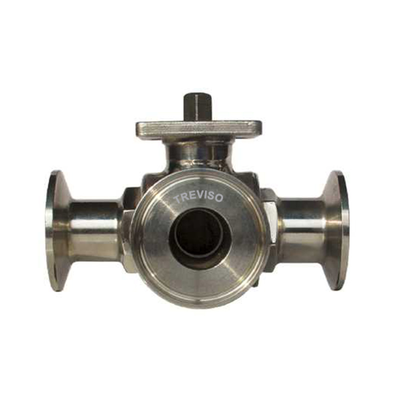 Three-way clamp ball valve