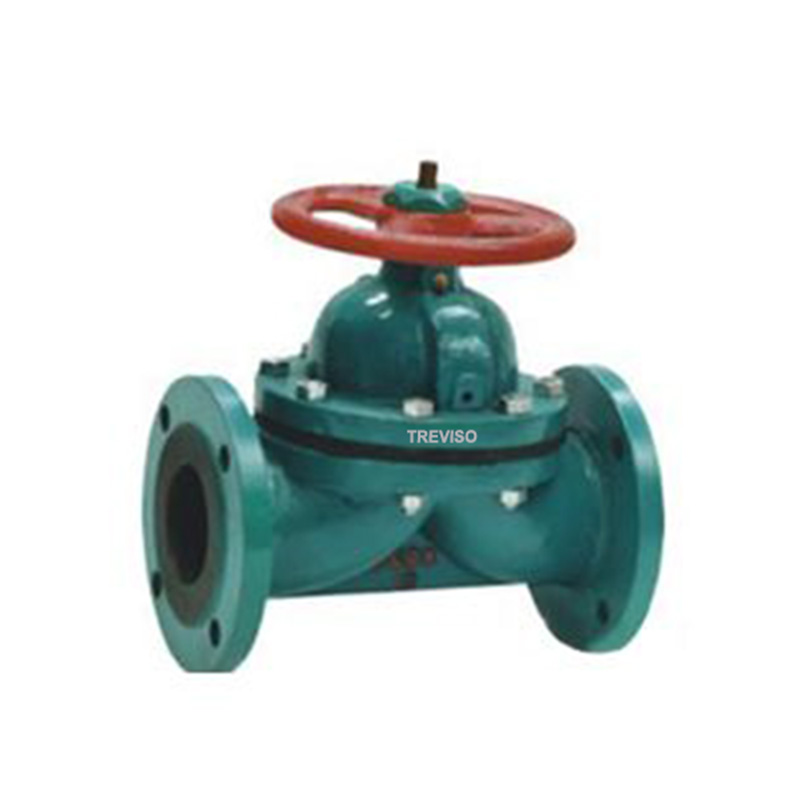 Manual rubber-lined diaphragm valve (weir type)